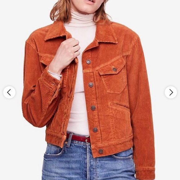 Free People Jackets & Blazers - FREE PEOPLE burnt orange corduroy jacket large